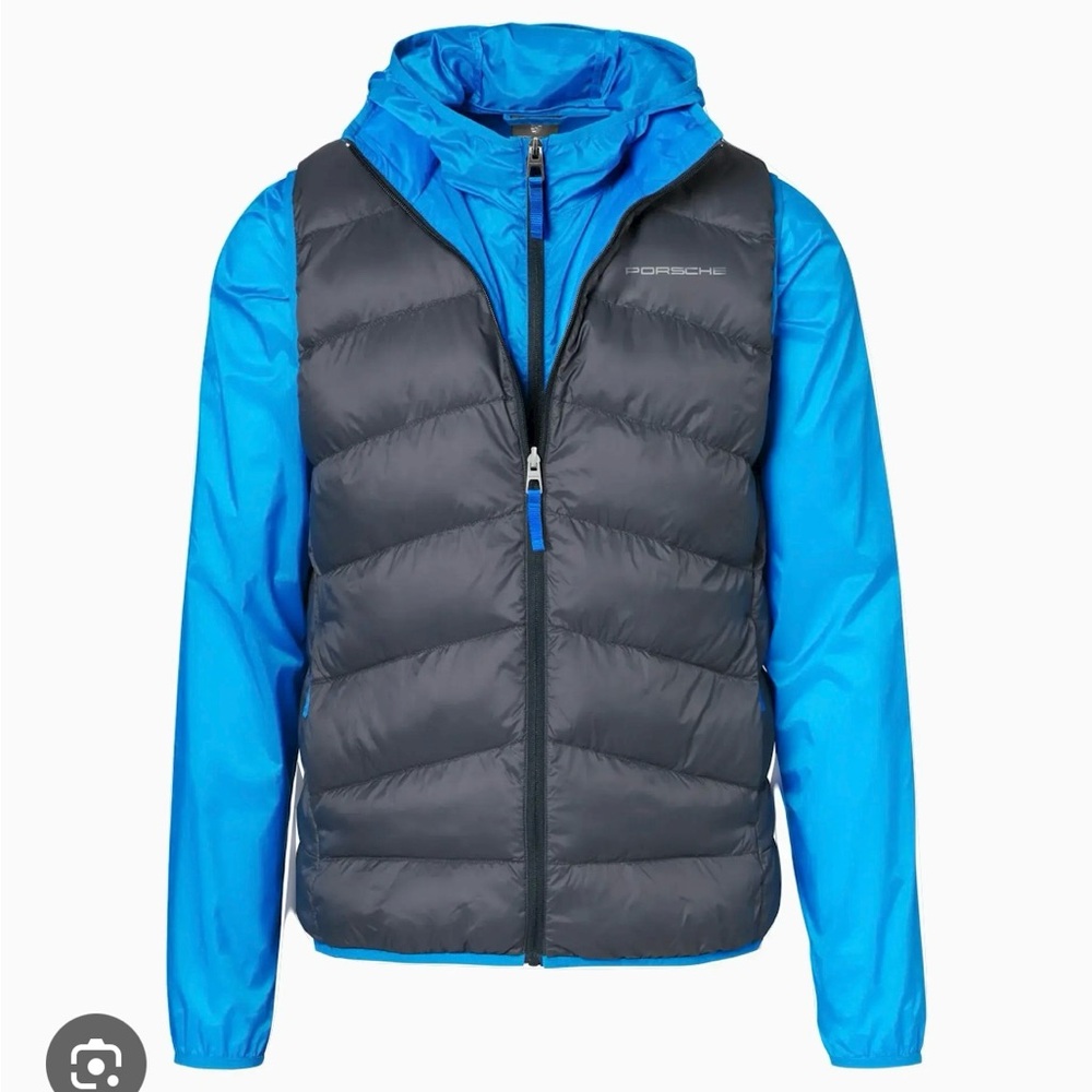 Porsche 2-in-1 Set. Reversible Quilted Men's Vest and Windbreaker Jacket Pair